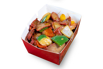 Puerco asado con vegetales
